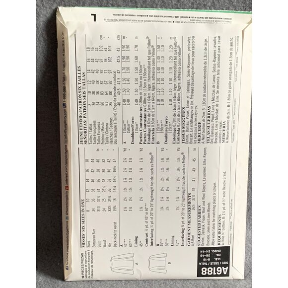 New Look Project Runway Workroom Jacket Pattern A6188 Sizes 8-18 - uncut - Picture 2 of 2